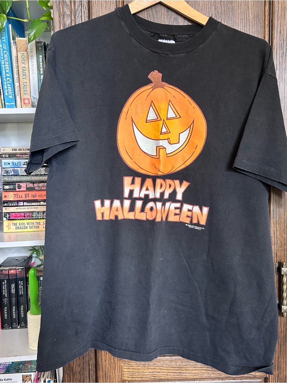Vintage Hanes Black Beefy-T Happy Halloween Tee